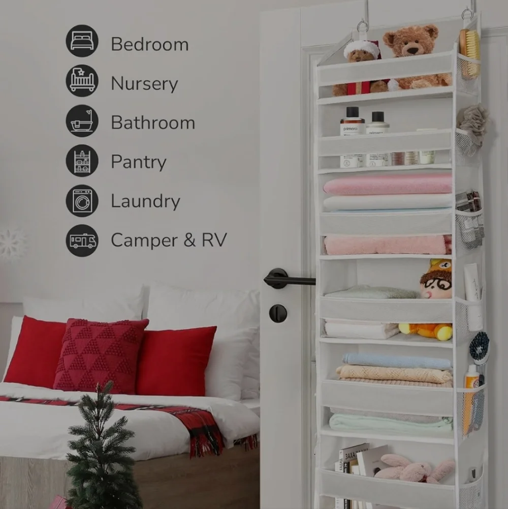ULG Brown Over-the-Door Organizer with See-Through Windows Beige